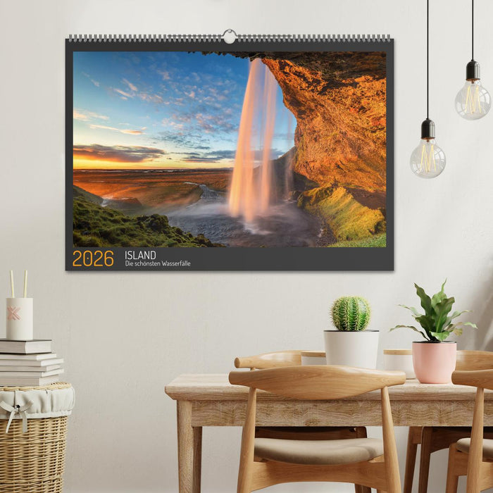 Island - Die schönsten Wasserfälle (CALVENDO Wandkalender 2026)