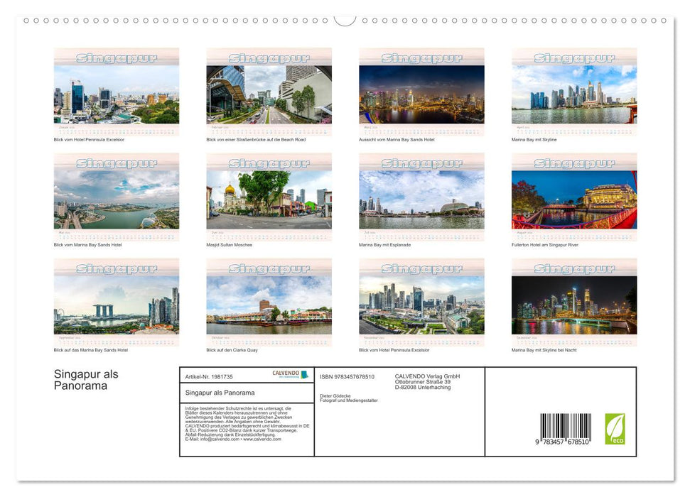 Singapur als Panorama (CALVENDO Premium Wandkalender 2026)