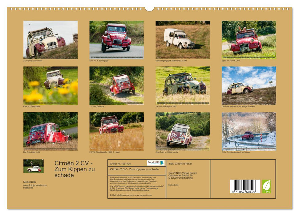 Citroën 2 CV - Zum Kippen zu schade (CALVENDO Premium Wandkalender 2026)