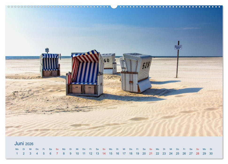 Nordseeküste Am Strand von Sankt Peter-Ording (CALVENDO Premium Wandkalender 2026)