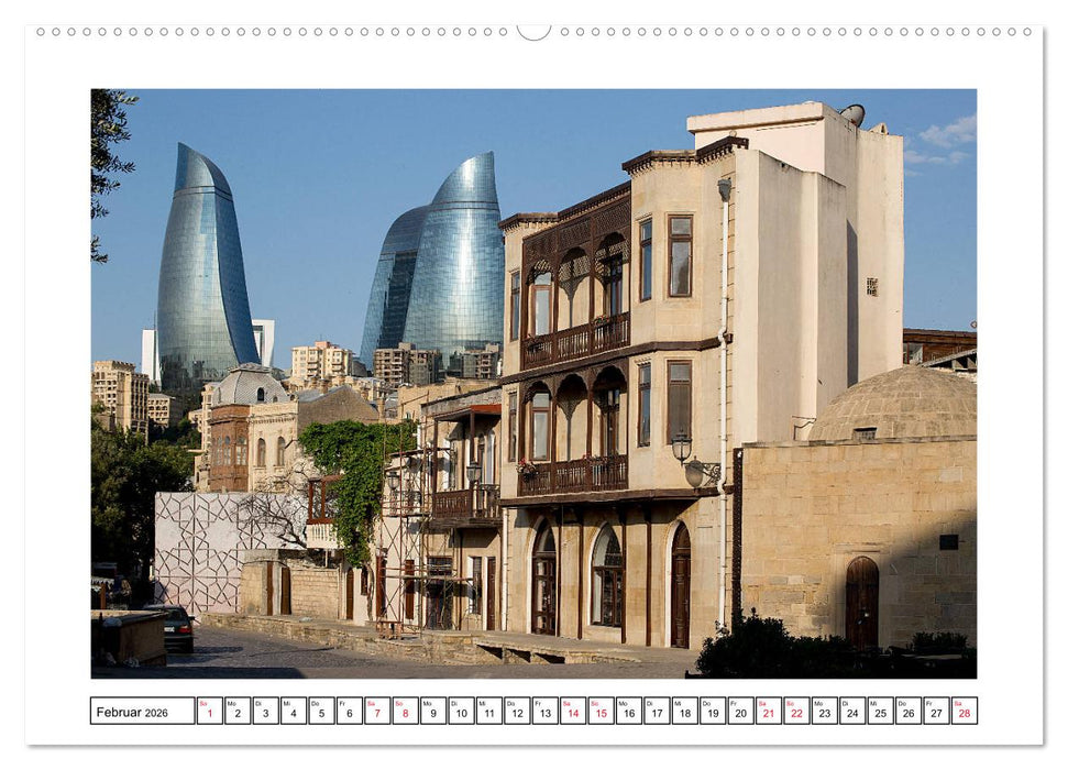 Baku - Erdöl, Sozialismus und Welterbe (CALVENDO Premium Wandkalender 2026)