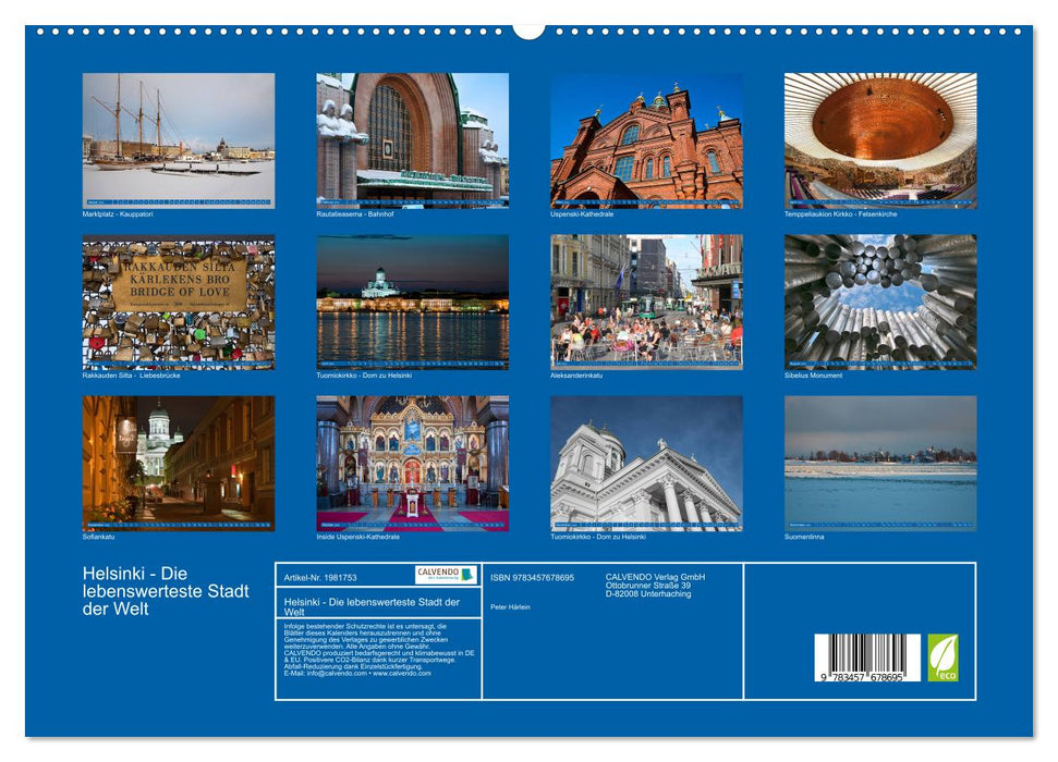 Helsinki - Die lebenswerteste Stadt der Welt (CALVENDO Premium Wandkalender 2026)