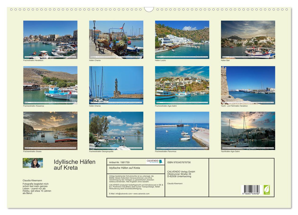 Idyllische Häfen auf Kreta (CALVENDO Wandkalender 2026)