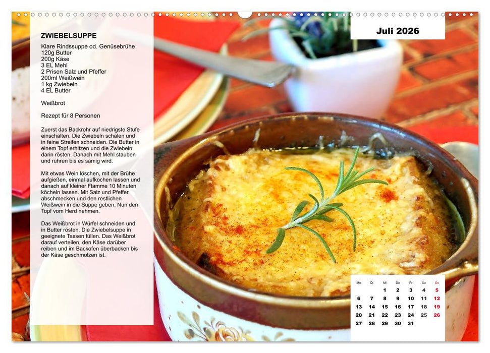 Aus der Suppenküche. Küchenkalender mit tollen Rezepten (CALVENDO Premium Wandkalender 2026)