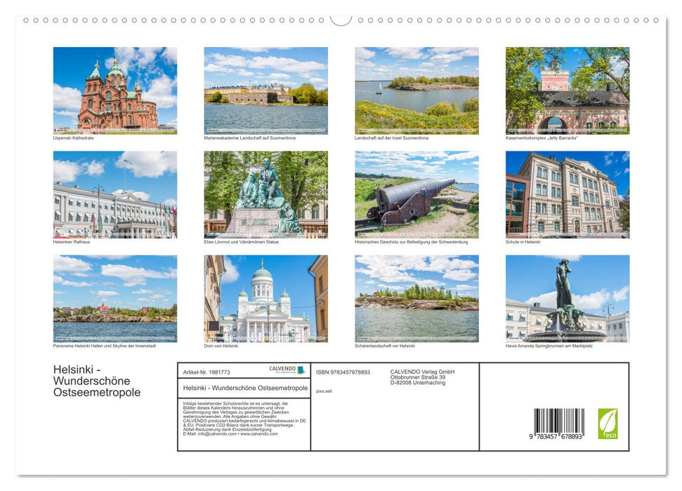 Helsinki - Wunderschöne Ostseemetropole (CALVENDO Premium Wandkalender 2026)