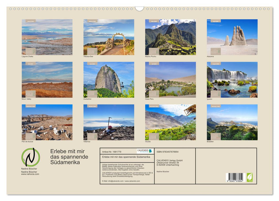 Erlebe mit mir das spannende Südamerika (CALVENDO Wandkalender 2026)