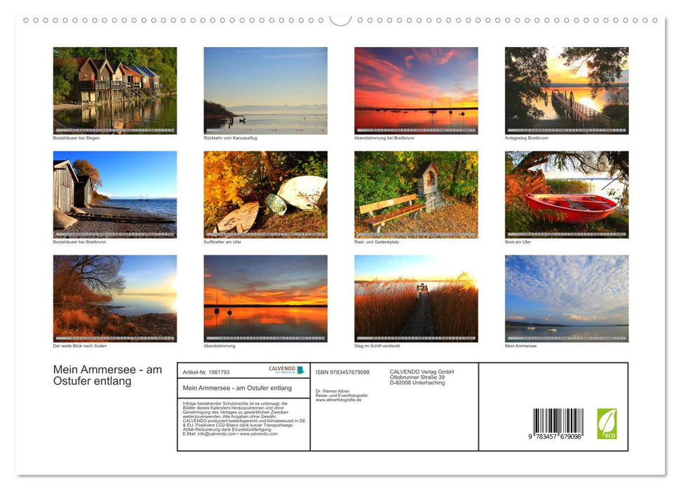 Mein Ammersee - am Ostufer entlang (CALVENDO Premium Wandkalender 2026)