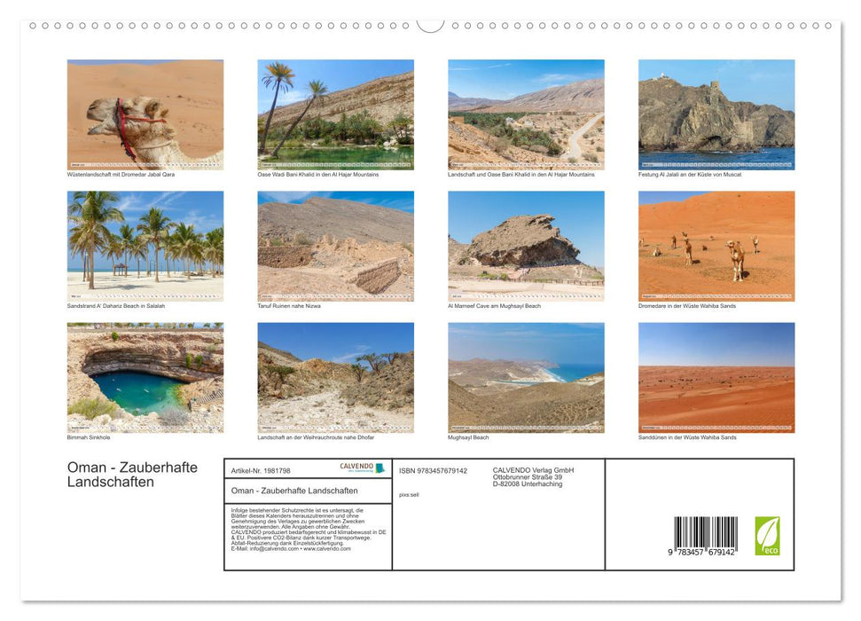 Oman - Zauberhafte Landschaften (CALVENDO Premium Wandkalender 2026)