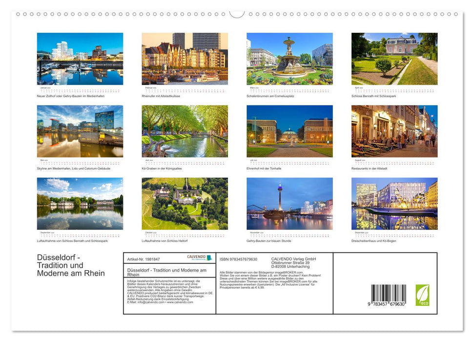 Düsseldorf - Tradition und Moderne am Rhein (CALVENDO Premium Wandkalender 2026)