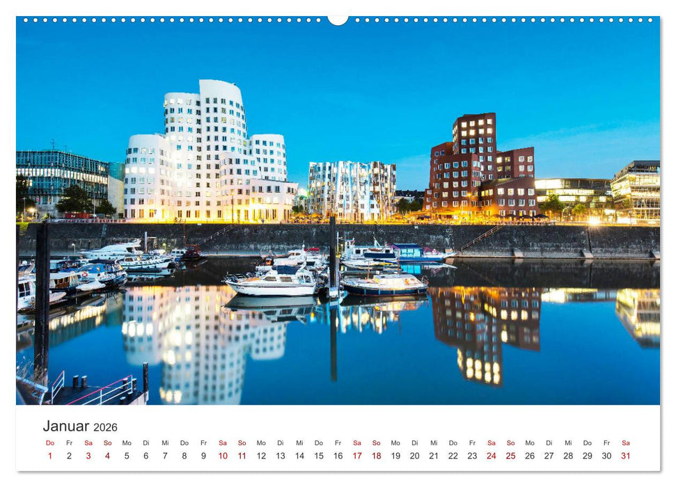 Düsseldorf - Tradition und Moderne am Rhein (CALVENDO Premium Wandkalender 2026)