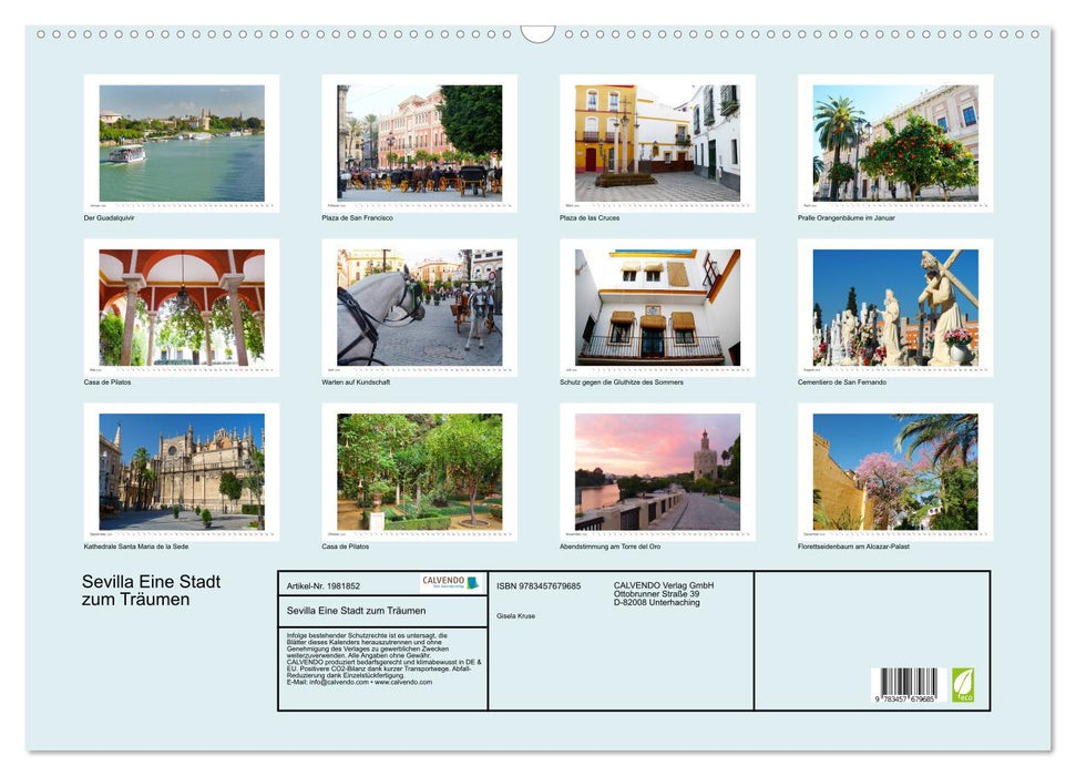 Sevilla Eine Stadt zum Träumen (CALVENDO Wandkalender 2026)