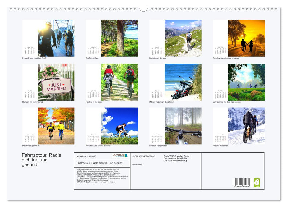 Fahrradtour. Radle dich frei und gesund! (CALVENDO Wandkalender 2026)