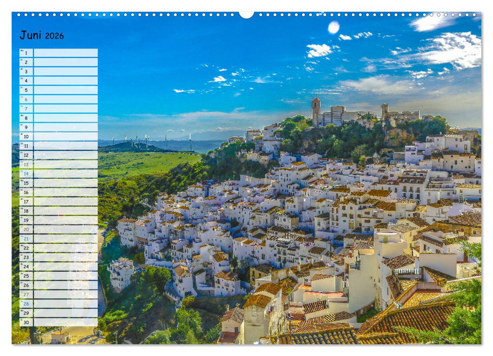 Die weißen Dörfer Andalusiens (CALVENDO Premium Wandkalender 2026)