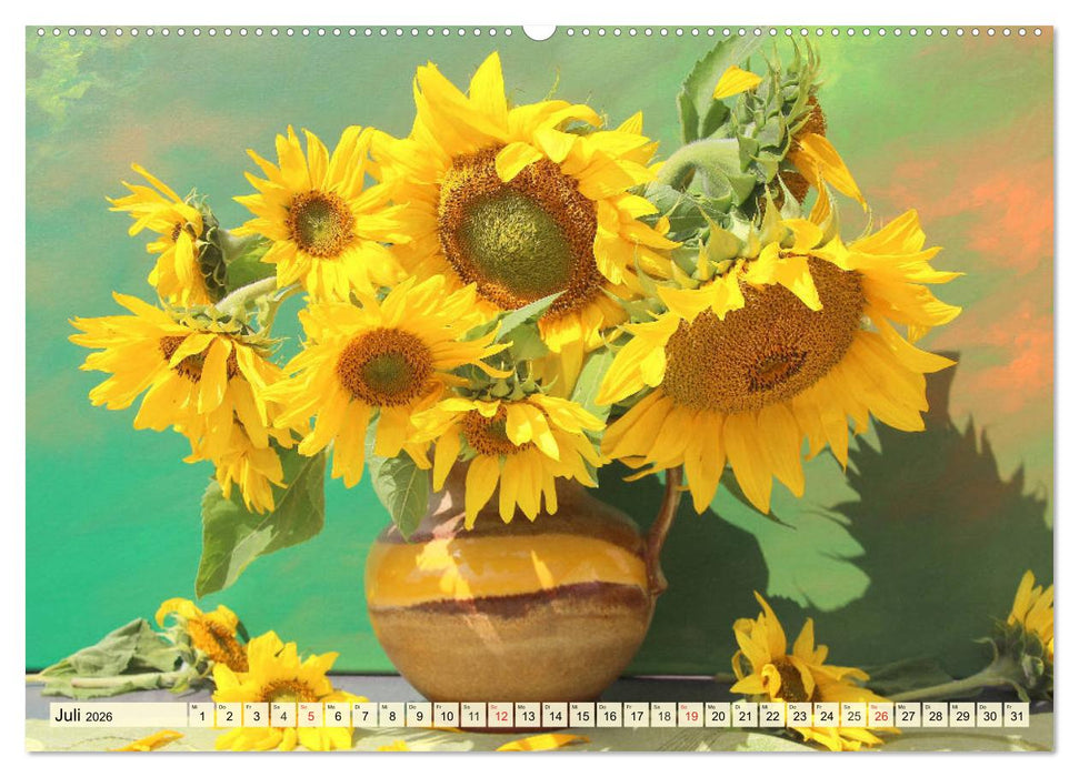 Sonnenblumen. Das Strahlen des Sommers (CALVENDO Premium Wandkalender 2026)