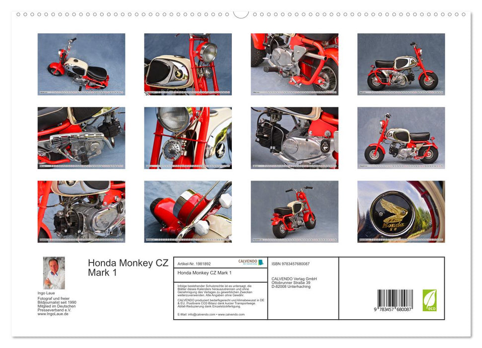 Honda Monkey CZ Mark 1 (CALVENDO Premium Wandkalender 2026)