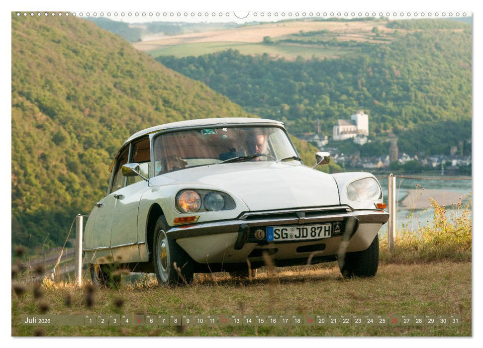 Citroën DS Göttin im Mittelrheintal (CALVENDO Premium Wandkalender 2026)