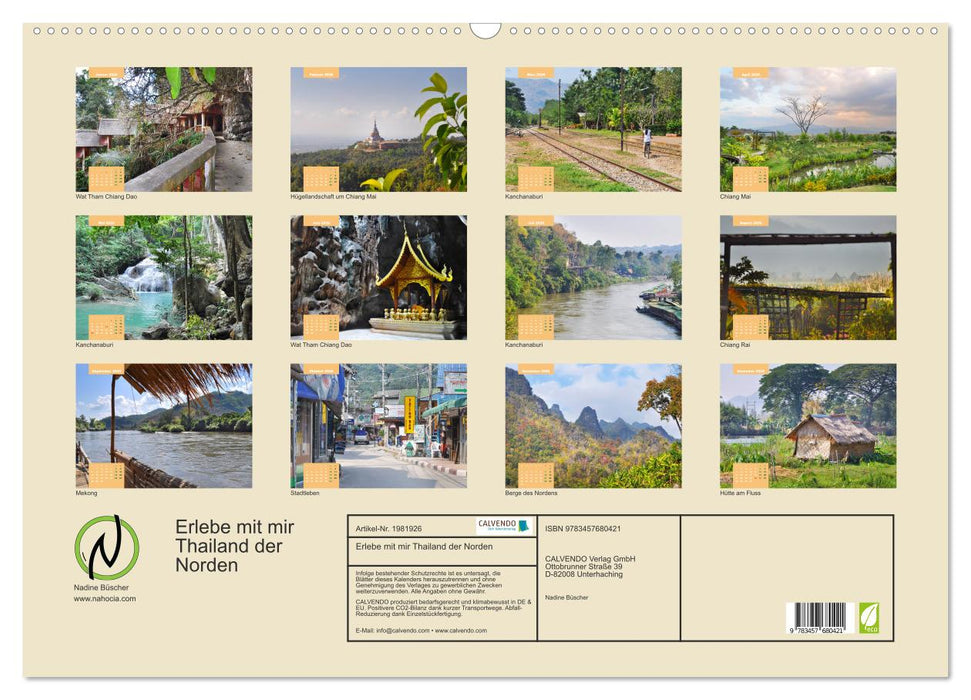 Erlebe mit mir Thailand der Norden (CALVENDO Wandkalender 2026)