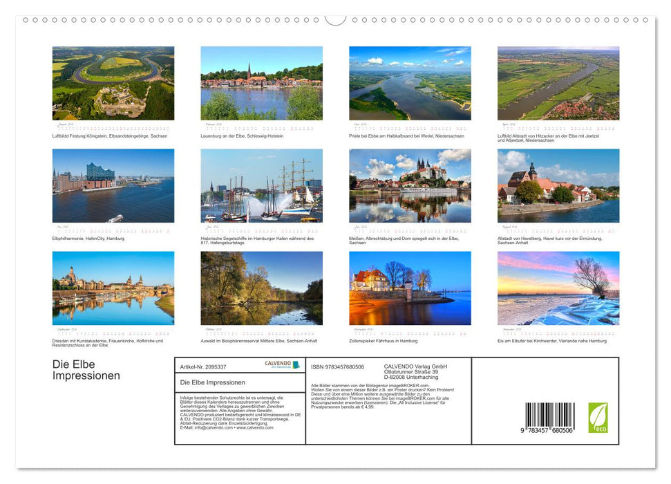 Die Elbe Impressionen (CALVENDO Premium Wandkalender 2026)