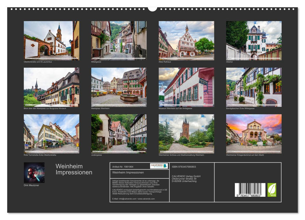 Weinheim Impressionen (CALVENDO Premium Wandkalender 2026)