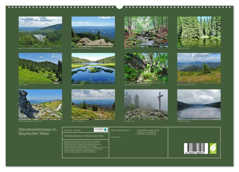 Wandererlebnisse im Bayrischen Wald (CALVENDO Premium Wandkalender 2026)