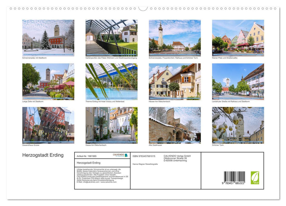 Herzogstadt Erding (CALVENDO Premium Wandkalender 2026)