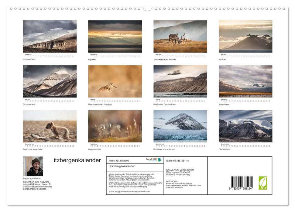 Spitzbergenkalender (CALVENDO Premium Wandkalender 2026)