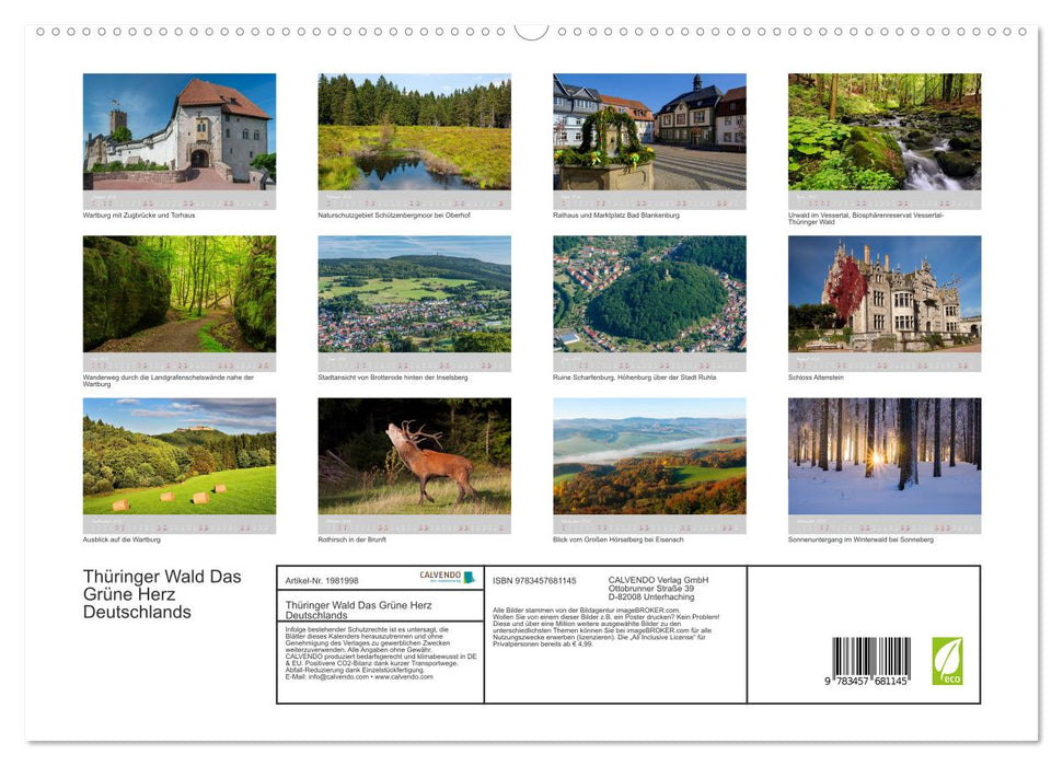 Thüringer Wald Das Grüne Herz Deutschlands (CALVENDO Premium Wandkalender 2026)