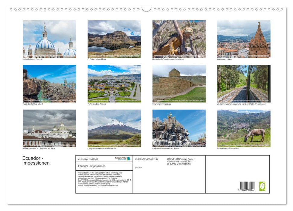Ecuador - Impessionen (CALVENDO Wandkalender 2026)