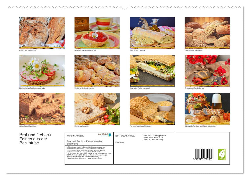 Brot und Gebäck. Feines aus der Backstube (CALVENDO Premium Wandkalender 2026)