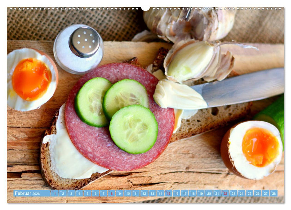 Brotzeit. Zünftige Schmankerl der bayerischen Kultur (CALVENDO Premium Wandkalender 2026)