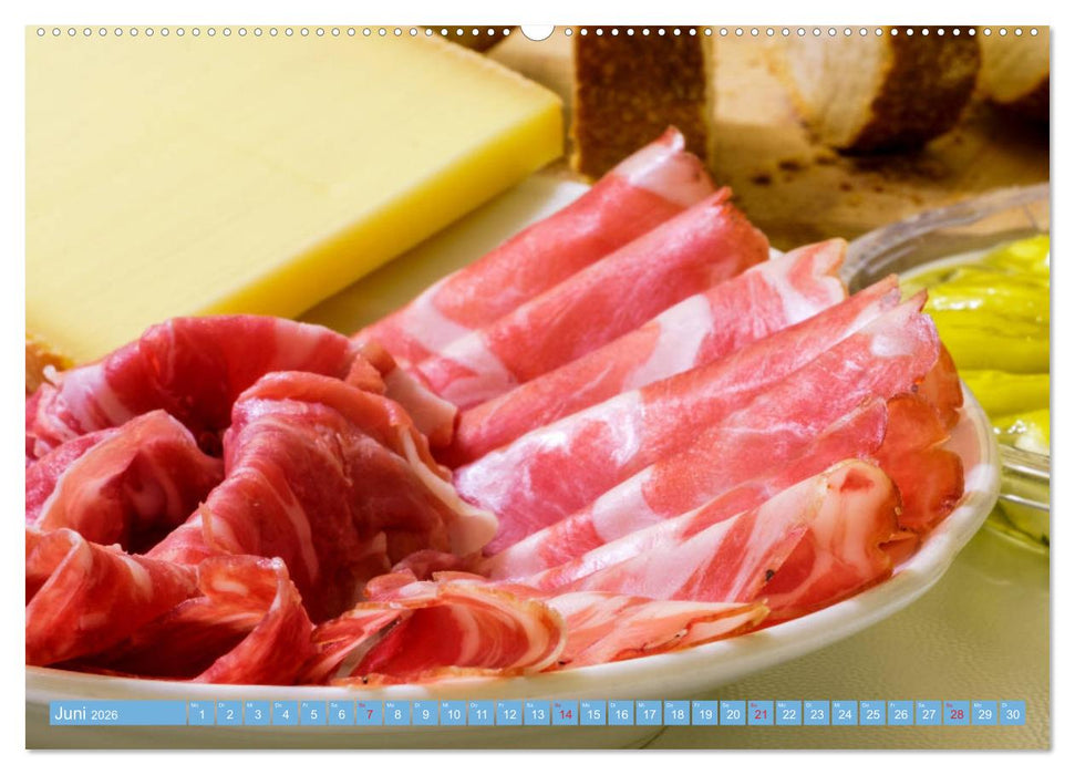 Brotzeit. Zünftige Schmankerl der bayerischen Kultur (CALVENDO Premium Wandkalender 2026)