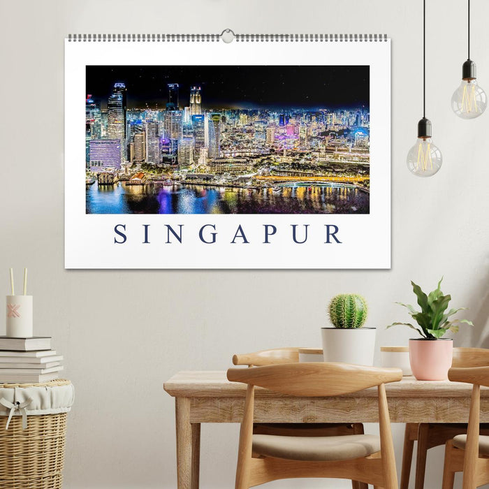 Singapur - Asiatische Metropole bei Nacht (CALVENDO Wandkalender 2026)