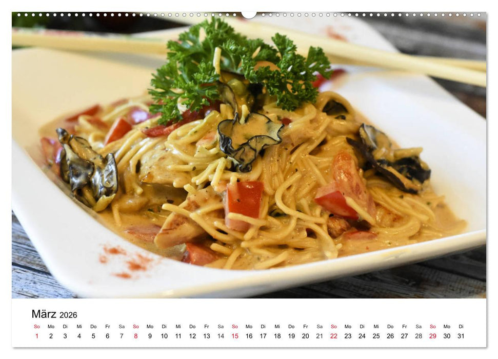 Vegane Gerichte. Abwechslungsreich, kreativ und köstlich (CALVENDO Premium Wandkalender 2026)