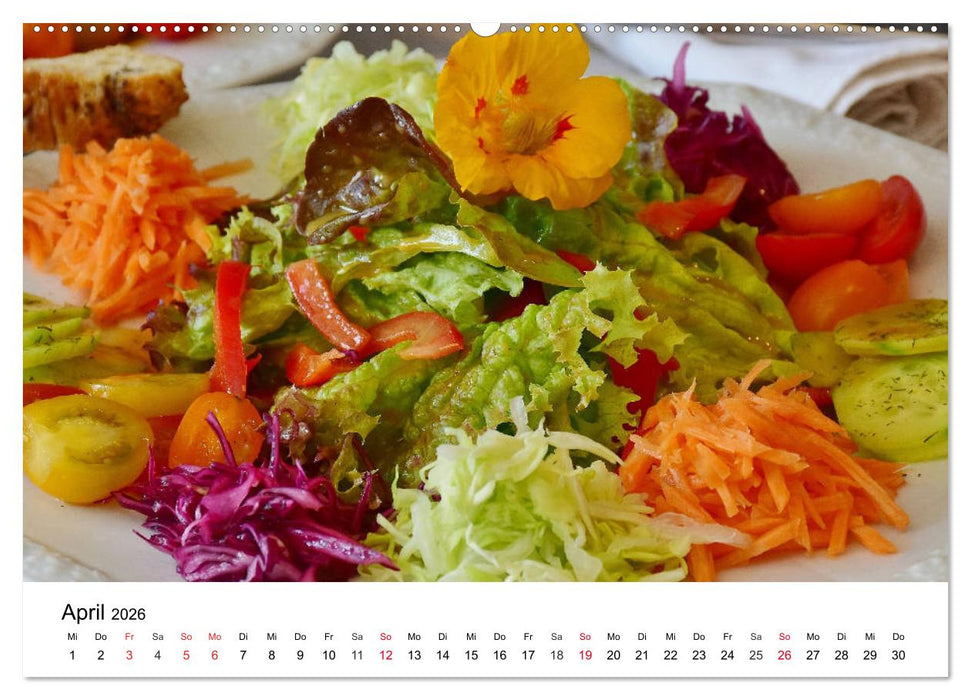 Vegane Gerichte. Abwechslungsreich, kreativ und köstlich (CALVENDO Premium Wandkalender 2026)