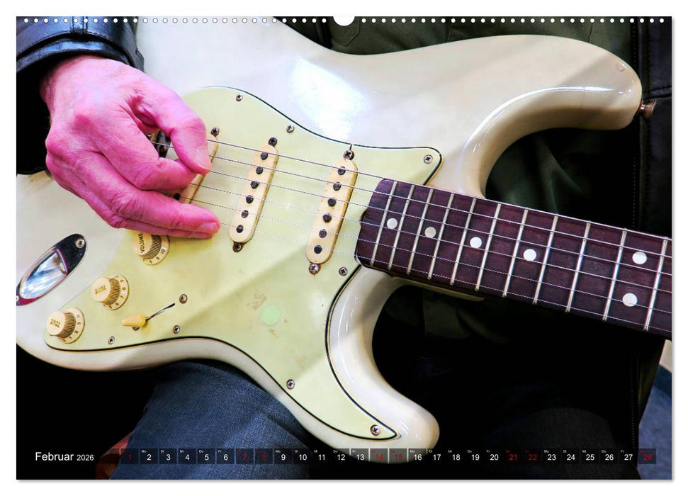 Vintage Gitarren in Szene gesetzt (CALVENDO Premium Wandkalender 2026)