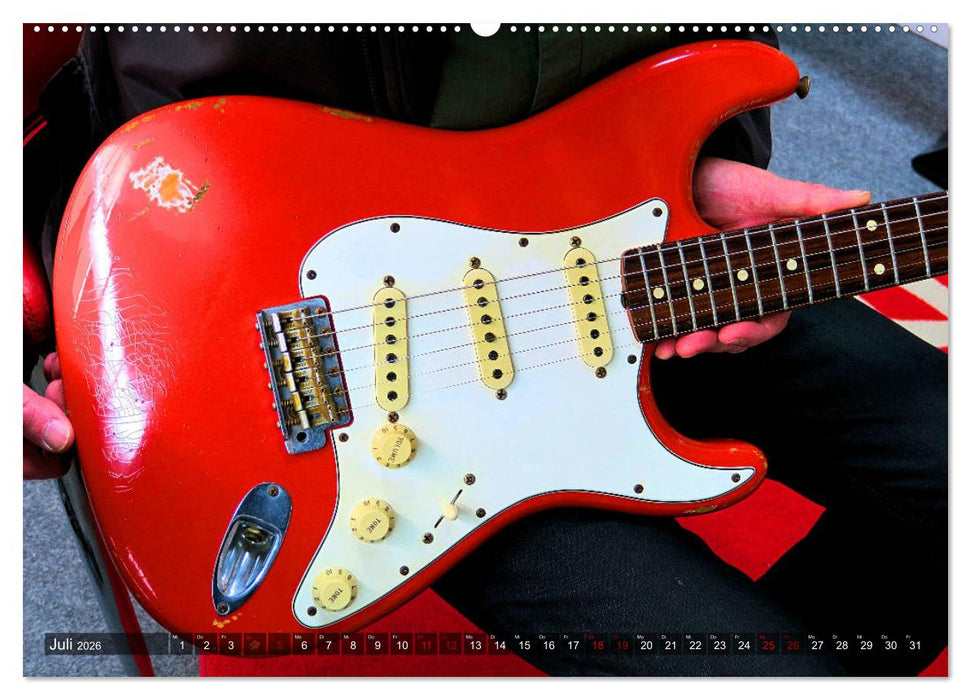 Vintage Gitarren in Szene gesetzt (CALVENDO Premium Wandkalender 2026)