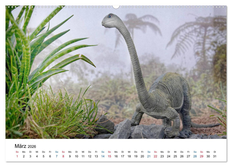 Faszination Urzeit - wenn Spielzeugdinos zum Leben erwachen (CALVENDO Premium Wandkalender 2026)
