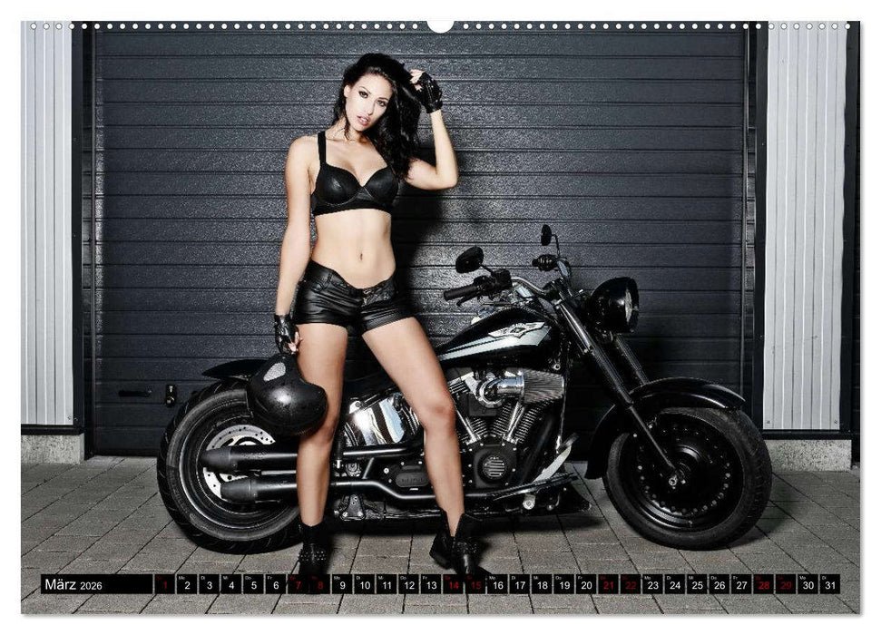 Motorräder und Sexy Girls (CALVENDO Wandkalender 2026)