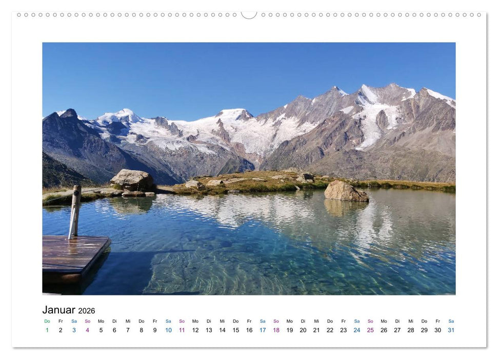 Perlen im Saastal Wallis Schweiz (CALVENDO Premium Wandkalender 2026)
