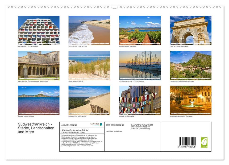 Südwestfrankreich - Städte, Landschaften und Meer (CALVENDO Premium Wandkalender 2026)