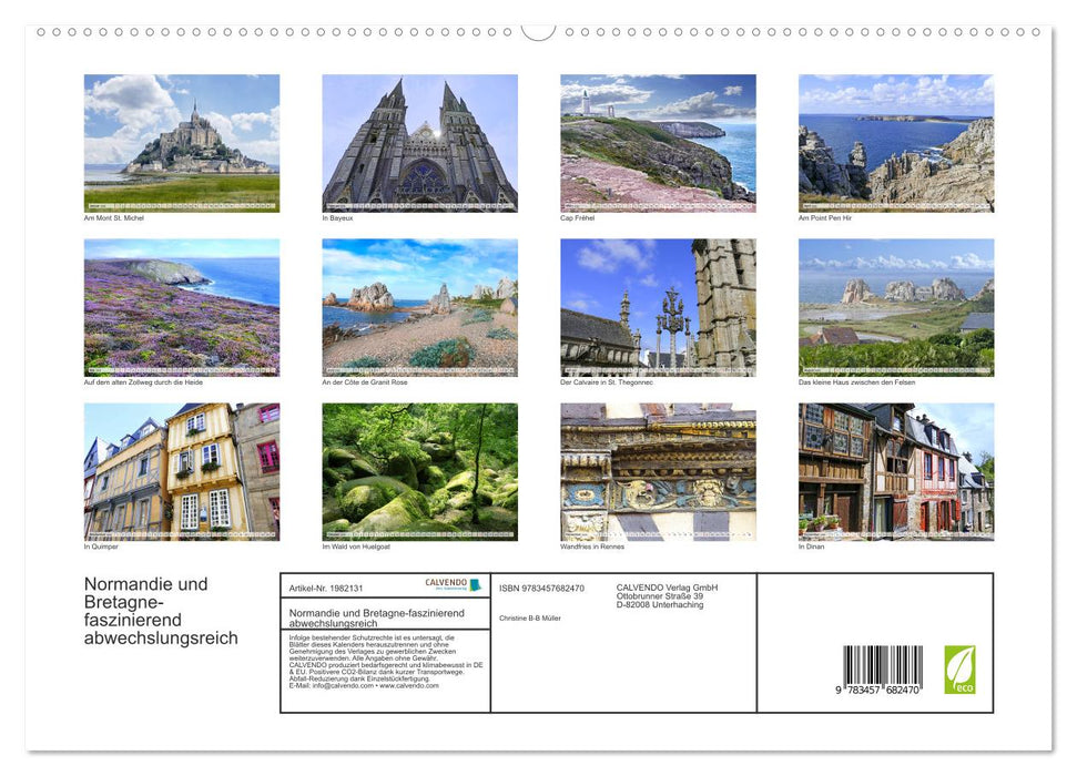 Normandie und Bretagne-faszinierend abwechslungsreich (CALVENDO Premium Wandkalender 2026)
