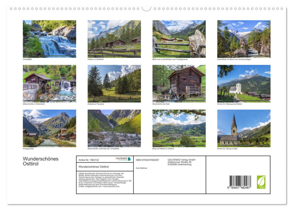 Wunderschönes Osttirol (CALVENDO Premium Wandkalender 2026)