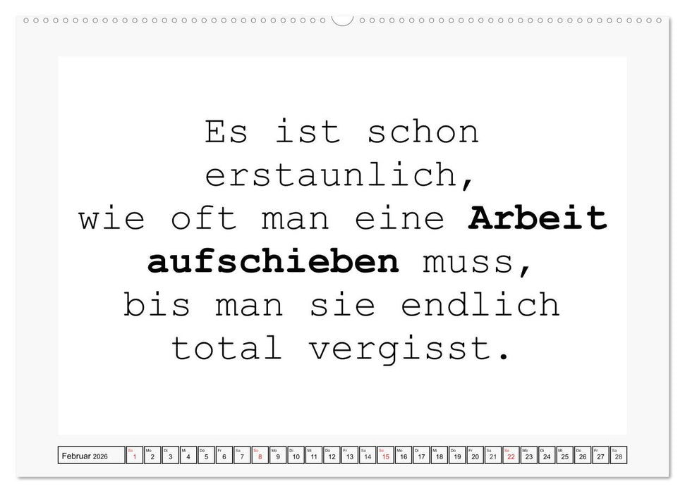 Typo-Kalender für das Büro. Sarkasmus und fiese Sprüche (CALVENDO Premium Wandkalender 2026)