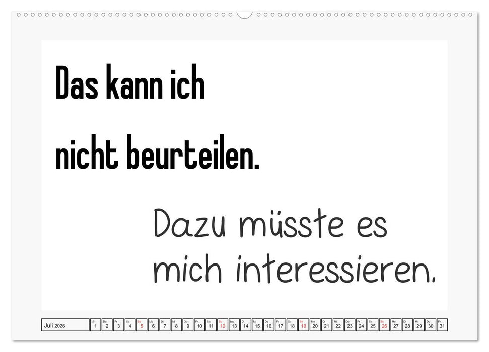 Typo-Kalender für das Büro. Sarkasmus und fiese Sprüche (CALVENDO Premium Wandkalender 2026)