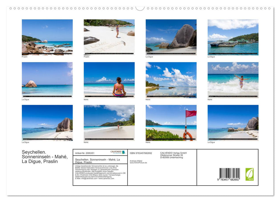 Seychellen. Sonneninseln - Mahé, La Digue, Praslin (CALVENDO Premium Wandkalender 2026)