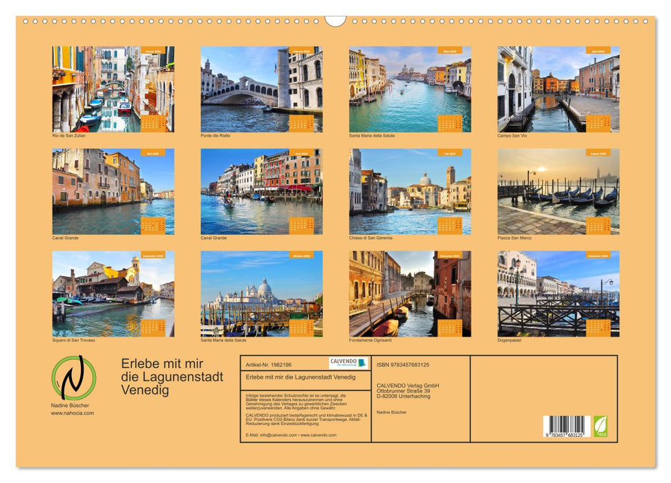 Erlebe mit mir die Lagunenstadt Venedig (CALVENDO Wandkalender 2026)