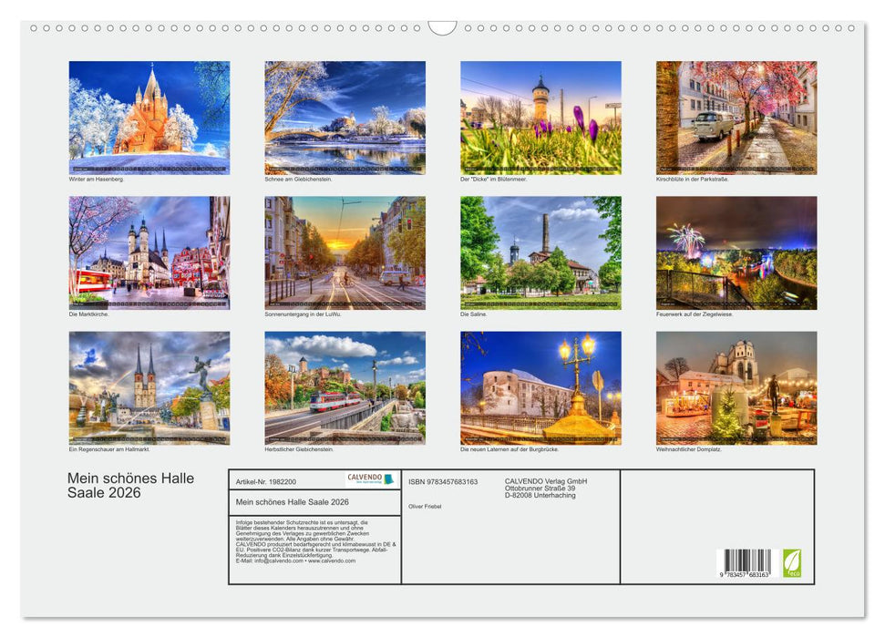 Mein schönes Halle Saale 2026 (CALVENDO Wandkalender 2026)