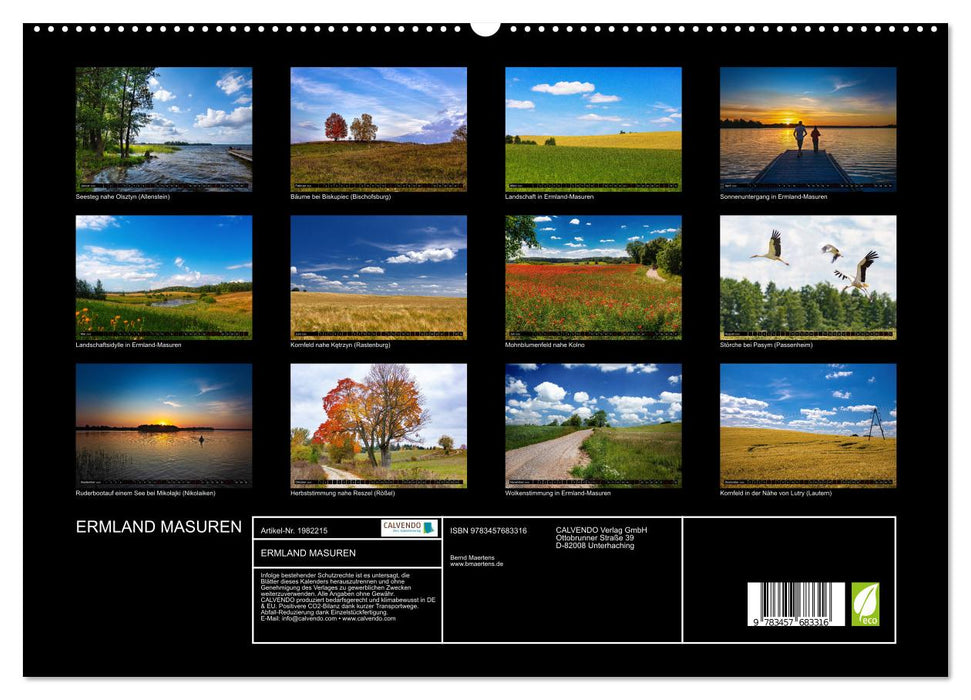 ERMLAND MASUREN (CALVENDO Premium Wandkalender 2026)