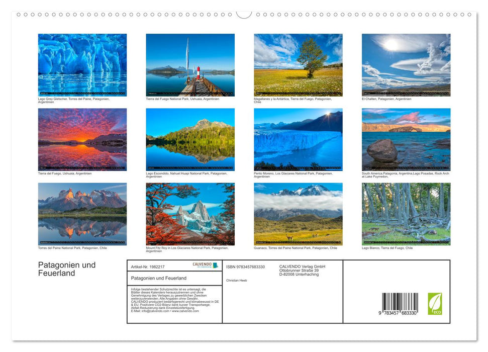 Patagonien und Feuerland (CALVENDO Premium Wandkalender 2026)
