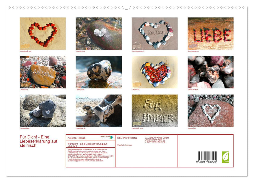 Für Dich! - Eine Liebeserklärung auf steinisch (CALVENDO Premium Wandkalender 2026)